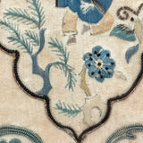 Child with Pig Tails and Butterfly, Charming c. Late 19th Century Chinese Silk Embroidery Tea Tray