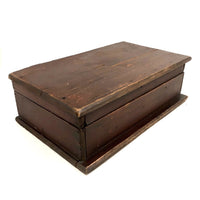 Old Handmade Divided Interior SCREWS Box with Mysterious Slit