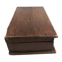 Old Handmade Divided Interior SCREWS Box with Mysterious Slit
