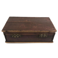 Old Handmade Divided Interior SCREWS Box with Mysterious Slit
