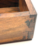 Heartfelt Handmade Walnut (?) Box with Relief Carved Heart and Fat Dovetail Joints