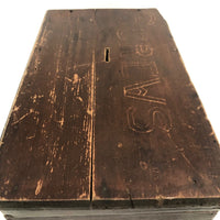 Old Handmade Divided Interior SCREWS Box with Mysterious Slit