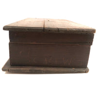 Old Handmade Divided Interior SCREWS Box with Mysterious Slit