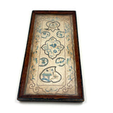 Child with Pig Tails and Butterfly, Charming c. Late 19th Century Chinese Silk Embroidery Tea Tray