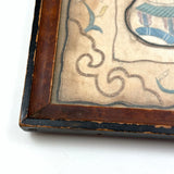 Child with Pig Tails and Butterfly, Charming c. Late 19th Century Chinese Silk Embroidery Tea Tray