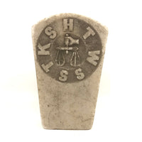 SOLD Antique Carved Marble Masonic Keystone with Hand Held Scale