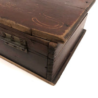 Old Handmade Divided Interior SCREWS Box with Mysterious Slit