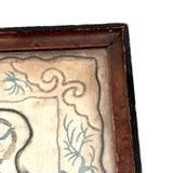 Child with Pig Tails and Butterfly, Charming c. Late 19th Century Chinese Silk Embroidery Tea Tray