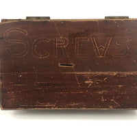 Old Handmade Divided Interior SCREWS Box with Mysterious Slit
