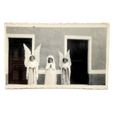 Four Wings and a Prayer! Wonderful Old Snapshot of Angel Girls, Presumed Portuguese