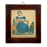 SOLD Helen with her Rose, Early 19th Century B. Bramell Hand-colored Block Print, Original Frame and Glass