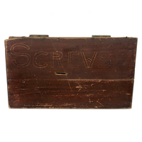Old Handmade Divided Interior SCREWS Box with Mysterious Slit