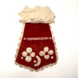 SOLD Fun and Fabulous Old Hand-sewn Velvet Faux-Jumper Clothes Pin Bag with Applique Flowers and Moon