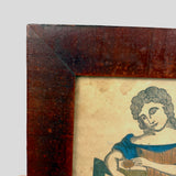 SOLD Helen with her Rose, Early 19th Century B. Bramell Hand-colored Block Print, Original Frame and Glass
