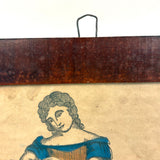 SOLD Helen with her Rose, Early 19th Century B. Bramell Hand-colored Block Print, Original Frame and Glass