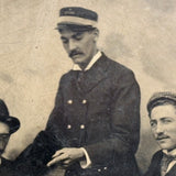 Three Men, One Reading Newspaper, Unusual Antique Sixth Plate Tintype