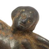 Cast Iron Art Nouveau Bookend with Super Folky Face