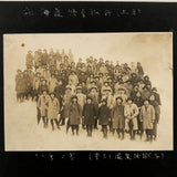 Hats and Braids and Umbrellas, Atmospheric Japanese Mounted Group Photograph with School Photo on Reverse