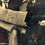 Three Men, One Reading Newspaper, Unusual Antique Sixth Plate Tintype