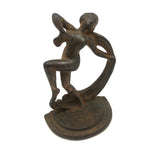 Cast Iron Art Nouveau Bookend with Super Folky Face