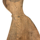 Woman Holding Mirror with Dog and Cat Drawn on Skirt, Wonderful Old Folk Art Wooden Cutout