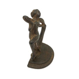 Cast Iron Art Nouveau Bookend with Super Folky Face