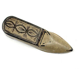 19th Century Tole Snuff Box/Vesta Shoe, Hand Engraved with Best Red Soles!
