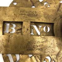 1868 E. L Tarbox, NYC Brass Stencil Dial of Rare 7 Inch Scale