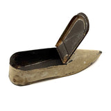 19th Century Tole Snuff Box/Vesta Shoe, Hand Engraved with Best Red Soles!