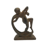 Cast Iron Art Nouveau Bookend with Super Folky Face