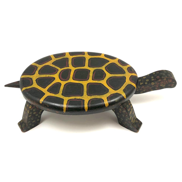 c. 1930s Pennsylvania Folk Art Turtle Stool in Great Original Paint
