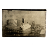 "Some Bunch of Laziness," Young Man with Pipe on Chaise Reading, Dreamy Antique RPPC