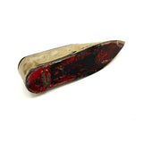 19th Century Tole Snuff Box/Vesta Shoe, Hand Engraved with Best Red Soles!