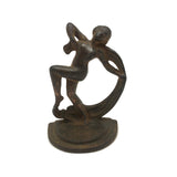 Cast Iron Art Nouveau Bookend with Super Folky Face