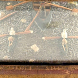 Arctic Boats with Carved Figures and Moss Covered Shore, C. 1920s-30s Diorama in Handmade Wood and Glass Vitrine