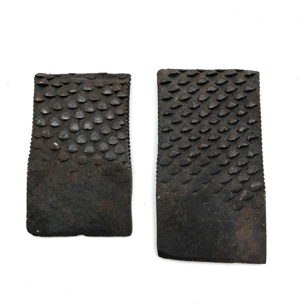 Excellent Pair of Old Rasped Iron Shim Wedges