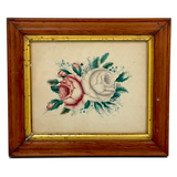 Lovely 1859 Watercolor Roses Signed R.C. Lincoln in Lovely Period Frame