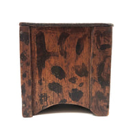Charming Antique Folk Art Miniature Crate Wood Chest in Original Decorative Paint