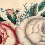 Lovely 1859 Watercolor Roses Signed R.C. Lincoln in Lovely Period Frame