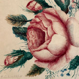 Lovely 1859 Watercolor Roses Signed R.C. Lincoln in Lovely Period Frame