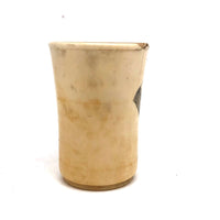 19th C. Scrimshawed Bone Cup, Anchor and Flags