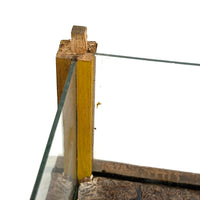 Arctic Boats with Carved Figures and Moss Covered Shore, C. 1920s-30s Diorama in Handmade Wood and Glass Vitrine