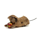 Much Distressed (Very Endearing) Old Mechanical Toy Cat with Striped Ball