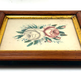 Lovely 1859 Watercolor Roses Signed R.C. Lincoln in Lovely Period Frame