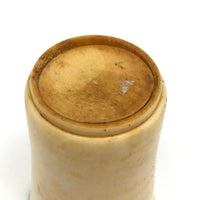 19th C. Scrimshawed Bone Cup, Anchor and Flags