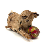 Much Distressed (Very Endearing) Old Mechanical Toy Cat with Striped Ball