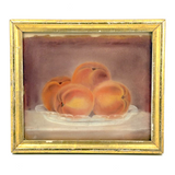 Seductive Peaches, Mid 19th Century Folk Art Pastel in Period Ross & Hatchman, Boston Gilded Frame
