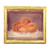 Seductive Peaches, Mid 19th Century Folk Art Pastel in Period Ross & Hatchman, Boston Gilded Frame