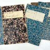 SOLD Most Beautiful Hand-Marbled Set of Six Sunday School Attendance Registers, 1880s, Lehigh County, Pennsylvania