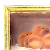 Seductive Peaches, Mid 19th Century Folk Art Pastel in Period Ross & Hatchman, Boston Gilded Frame